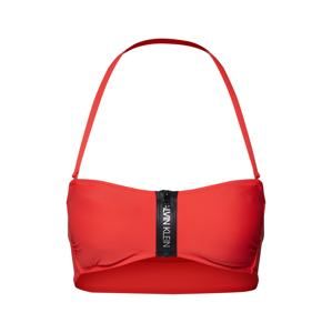 Calvin Klein Swimwear Bikiny 'ZIP BANDEAURP'  světle červená / černá