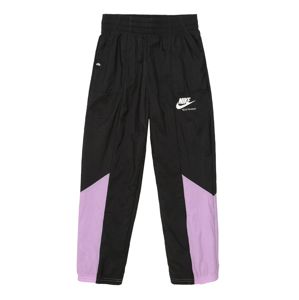 Nike Sportswear Kalhoty  bílá / černá / fialová
