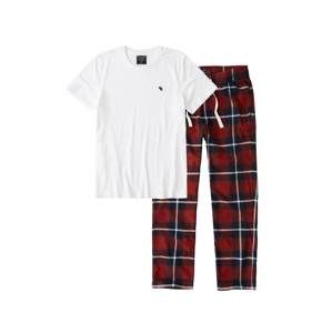 Abercrombie & Fitch Pyžamo dlouhé 'XM18-SLEEP GIFT SET 1CC'  modrá / červená / bílá
