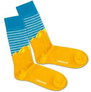 DillySocks Ponožky 'Alpine Morning'  modrá / zlatě žlutá