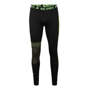 NIKE Sportovní kalhoty 'M NP TIGHT NSP'  svítivě zelená / černá