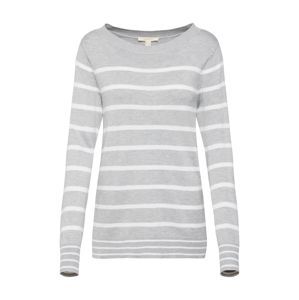 ESPRIT Svetr 'Swtr colblock Sweaters'  světle šedá / bílá