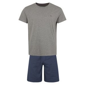 Tommy Hilfiger Underwear Pyžamo krátké 'CN SS SHORT SET CHECK'  tmavě modrá / šedá