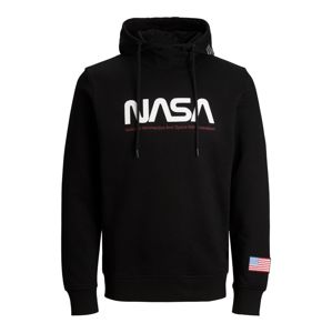 JACK & JONES Mikina s kapucí 'NASA'  modrá / červená / černá / bílá