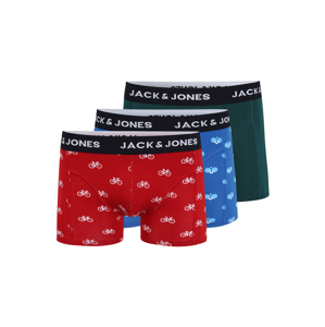 JACK & JONES Boxerky  aqua modrá / červená / smaragdová