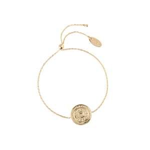 Orelia Náramek 'Engraved Coin Slider Bracelet'  zlatá