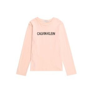 Calvin Klein Jeans Tričko 'LOGO REGULAR LS TEE'  broskvová