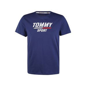 Tommy Sport Funkční tričko  modrá / bílá