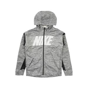 Nike Sportswear Mikina 'THERMA GFX FZ'  šedá / černá