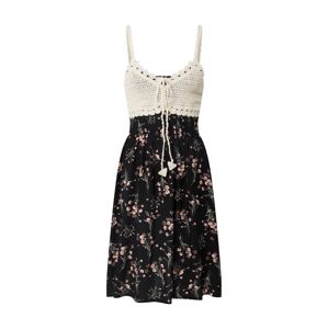 Hailys Letní šaty 'Kana'  černá / krémová / růžová / khaki