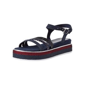MARCO TOZZI Páskové sandály  tmavě modrá / červená