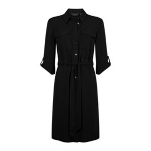 Dorothy Perkins Košilové šaty 'BLACK DRAWSTRING SHIRT DRESS'  černá