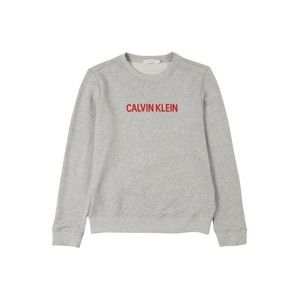Calvin Klein Jeans Mikina  šedý melír / červená