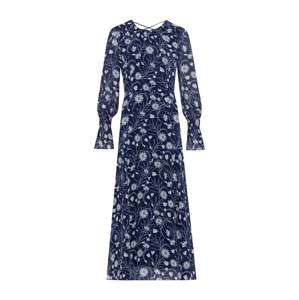 IVY & OAK Letní šaty 'Chiffon Midi Dress'  světlemodrá / tmavě modrá / bílá