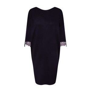 JACQUELINE De YONG Úpletové šaty 'JDYKIMORA L/S V-NECK DRESS KNT'  černá / bílá