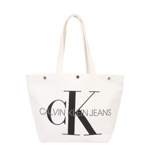 Calvin Klein Jeans Nákupní taška 'BOTTOM TOTE MONOGRAM'  bílá