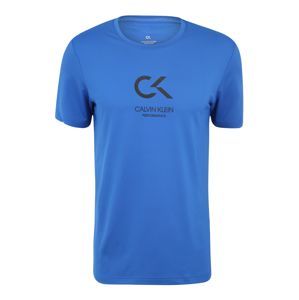 Calvin Klein Performance Funkční tričko 'SHORT SLEEVE LOGO TEE'  modrá / bílá