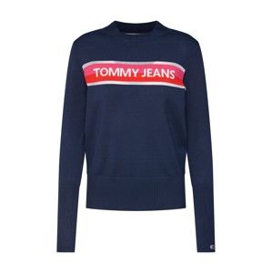 Tommy Jeans Svetr 'TJW TOMMY GRAPHIC STRIPE SWEATER'  námořnická modř / červená