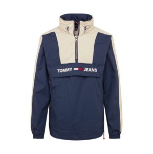 Tommy Jeans Zimní bunda 'TJM COLORBLOCK POPOVER'  šedá / tmavě modrá / bílá