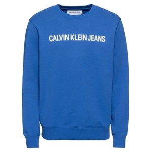 Calvin Klein Jeans Mikina 'INSTITUTIONAL LOGO'  modrá / bílá