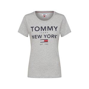 Tommy Jeans Tričko  námořnická modř / šedý melír
