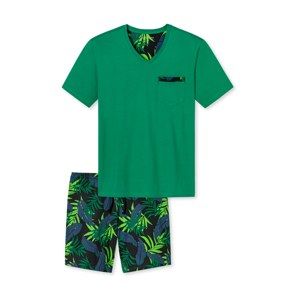 SCHIESSER Pyžamo krátké  modrá / zelená / černá