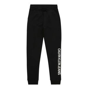 Calvin Klein Jeans Kalhoty 'LOGO COTTON TERRY SWEATPANTS'  černá
