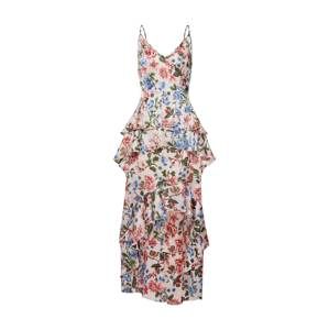 Missguided Letní šaty 'Floral Ruffled Midi Dress'  pink