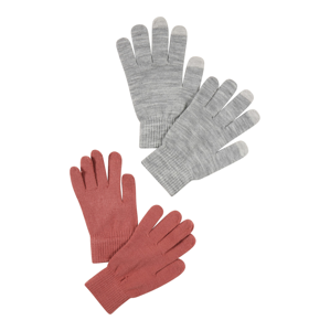 ONLY Prstové rukavice 'Aline'  světle šedá / rezavě hnědá