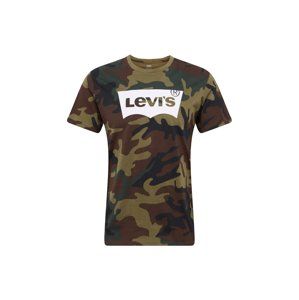 LEVI'S Tričko 'HOUSEMARK GRAPHIC TEE'  tmavě zelená / černá / bílá