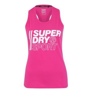 Superdry Sportovní top  pink / bílá