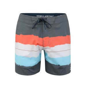 BILLABONG Sportovní plavky  námořnická modř / šedý melír / oranžová / bílá