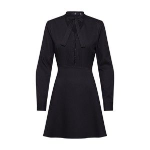 Missguided Šaty 'Tie Neck Button Front Dress Black'  černá