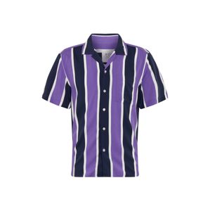 EDC BY ESPRIT Košile 'Bowling Stripe'  fialová / tmavě fialová / bílá
