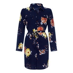 Mela London Letní šaty 'FLORAL PRINT SHIRT DRESS'  mix barev / oranžová / černá