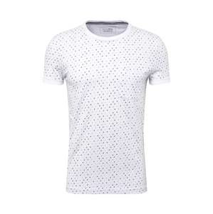 TOM TAILOR DENIM Tričko 'T-shirt with alloverprint T-Shirt 1/2'  černá / bílá