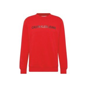 Calvin Klein Jeans Mikina 'INSTITUTIONAL LOGO SWEATSHIRT'  červená / černá