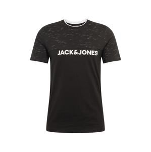 JACK & JONES Tričko 'FRANK'  černá / bílá