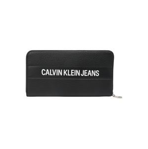 Calvin Klein Jeans Peněženka 'LOGO BANNER LARGE ZIPAROUND'  černá