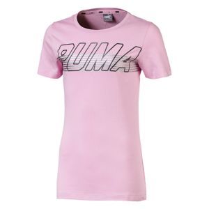 PUMA Tričko 'Alpha'  růžová / černá / stříbrná