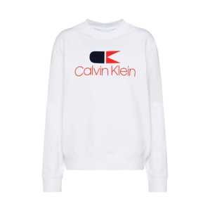 Calvin Klein Mikina 'VINTAGE LOGO LARGE SWEATSHIRT LS'  bílá