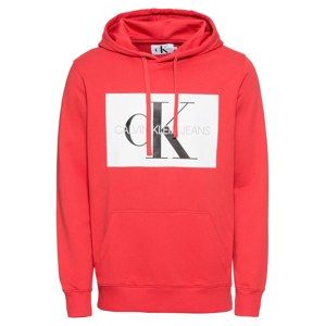 Calvin Klein Jeans Mikina 'MONOGRAM BOX LOGO HOODIE'  červená / černá / bílá