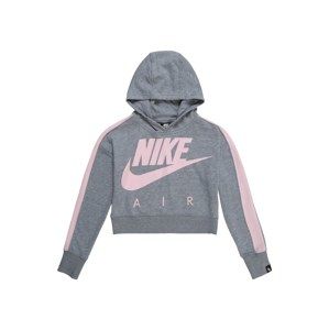 Nike Sportswear Mikina 'CROP PE AIR'  šedá / růžová