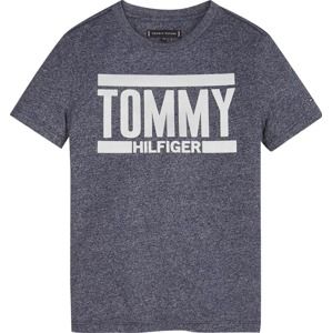 TOMMY HILFIGER Tričko  tmavě šedá / bílá