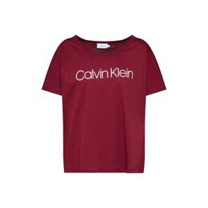 Calvin Klein Tričko 'OPEN-NK LOGO PRT T-SHIRT SS'  červená