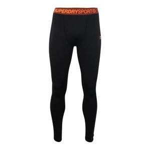 Superdry Sportovní kalhoty 'ACTIVE LEGGING'  oranžová / černá