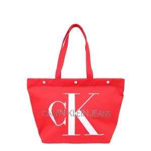 Calvin Klein Jeans Nákupní taška 'E/W BOTTOM TOTE MONOGRAM'  červená