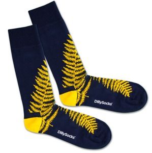 DillySocks Ponožky 'Blue Fern'  modrá / žlutá