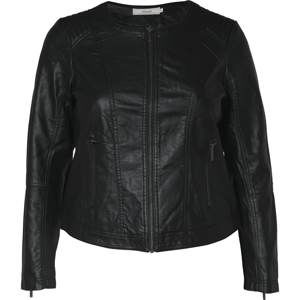 Zizzi Přechodná bunda 'Imitated leather jacket'  černá
