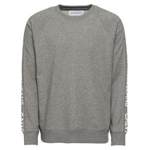 Calvin Klein Jeans Mikina 'INSTIT SIDE STRIPE CREW NECK'  šedý melír